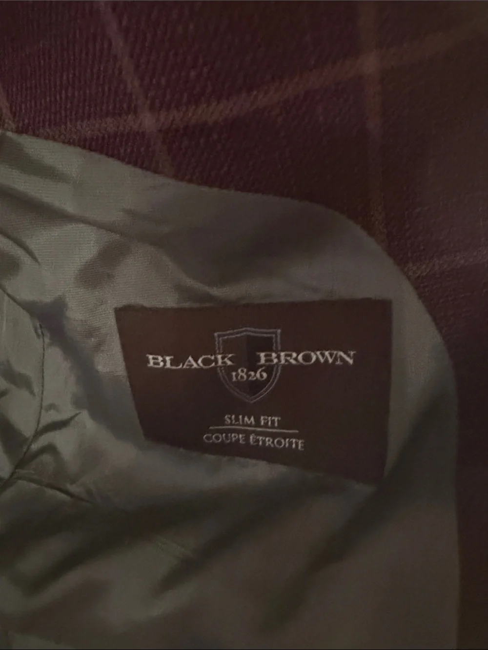Black Brown 1826 Men's Windowpane Sport Coat in Plum - Picture 2 of 4